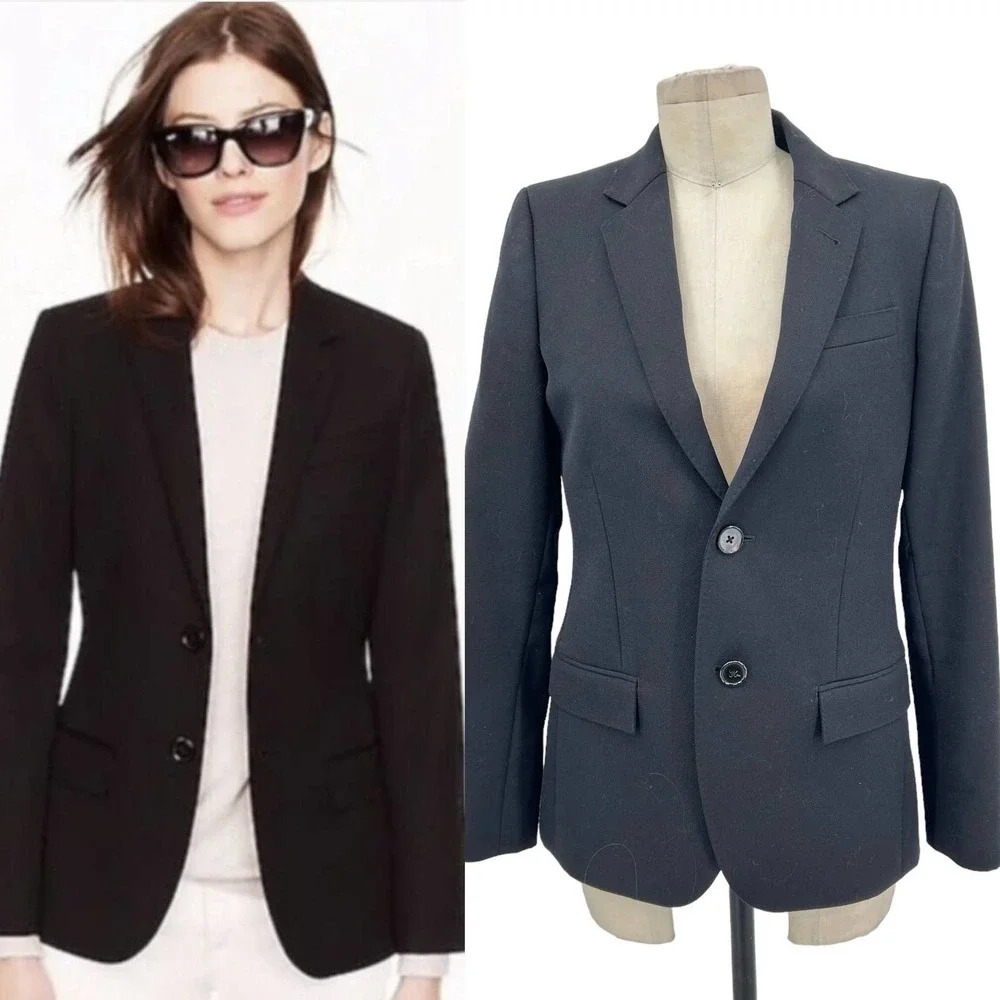J. Crew Ludlow Blazer Black Luxe Matte Wool Gabardine Size 6